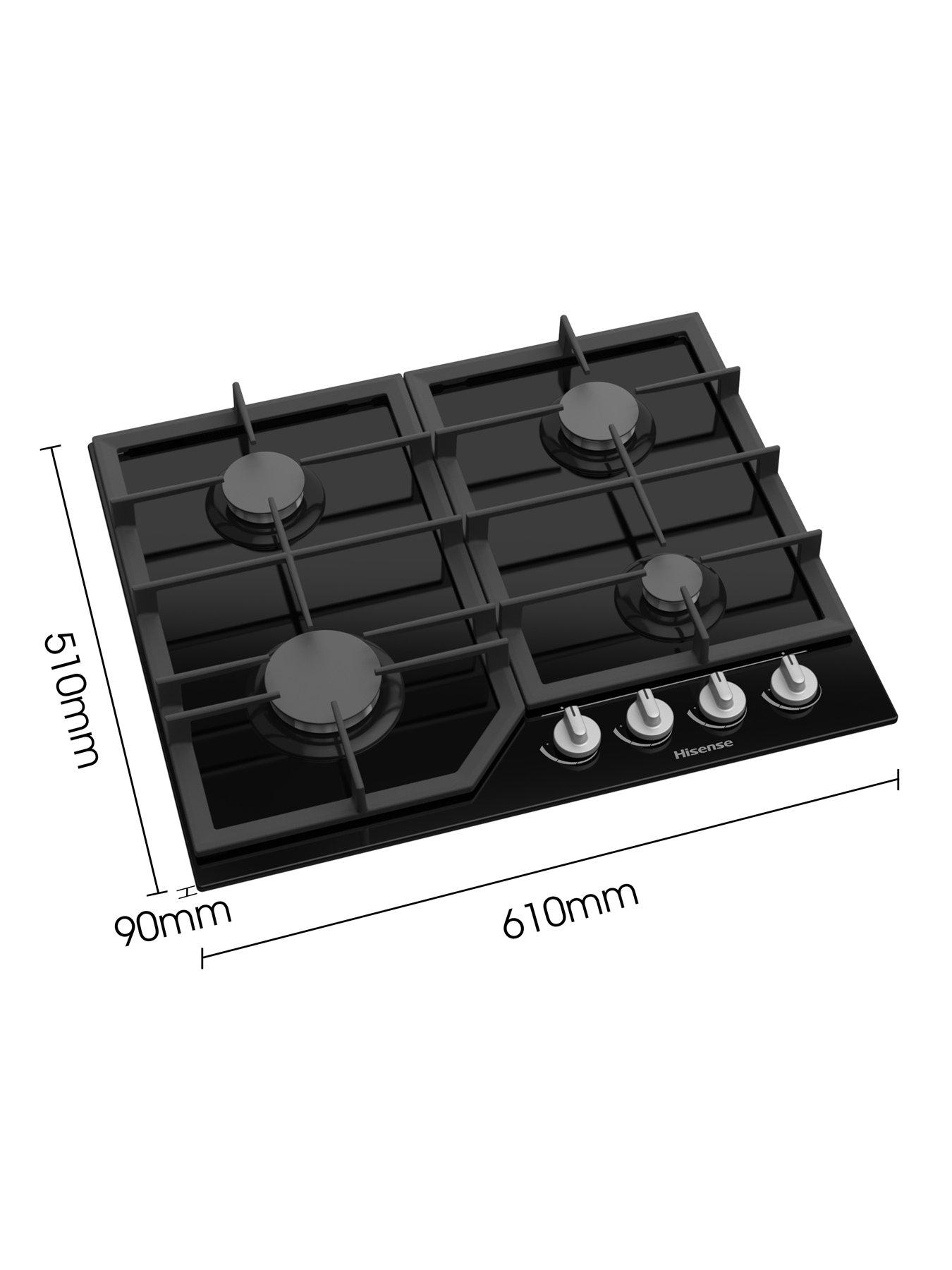 Image 6 of 7 of Hisense GG643B 4 Burner Gas Hob In Black, Glass Top