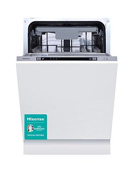 Product photograph of Hisense Hv523e15uk Slimline Fully Integrated 30-minute Quick Wash 10 Place Dishwasher from very.co.uk