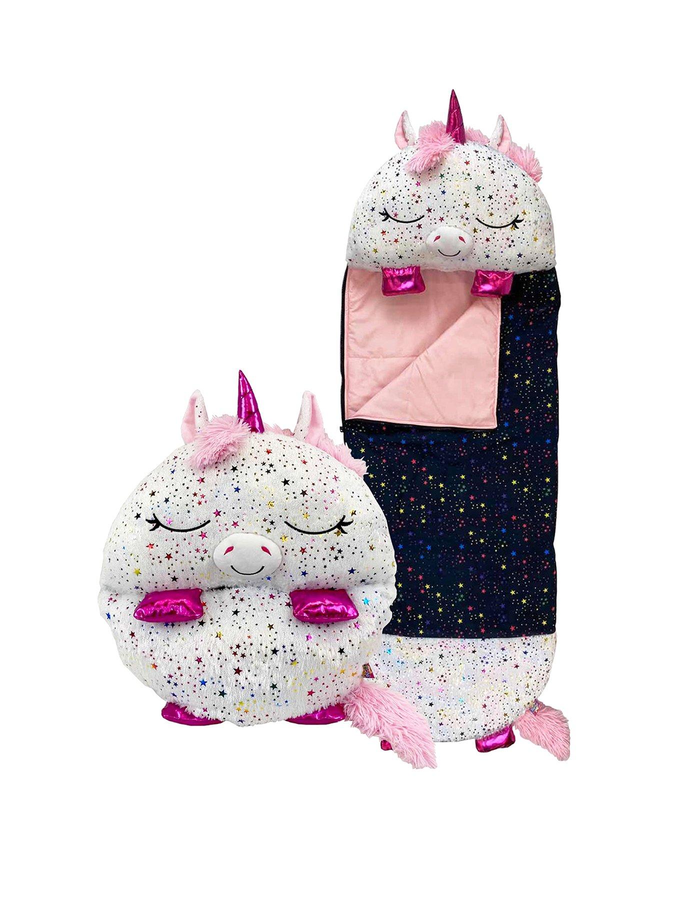 Product photograph of Happy Nappers Shimmer Unicorn Sleeping Bag - Medium from very.co.uk