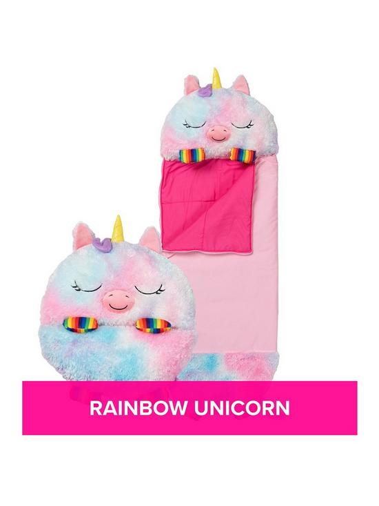 stillFront image of happy-nappers-rainbow-unicorn-sleeping-bag--nbsplarge