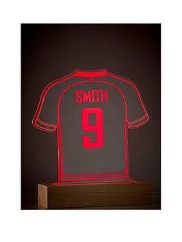 Product photograph of Love Abode Personalised Football Shirt Led Night Light from very.co.uk