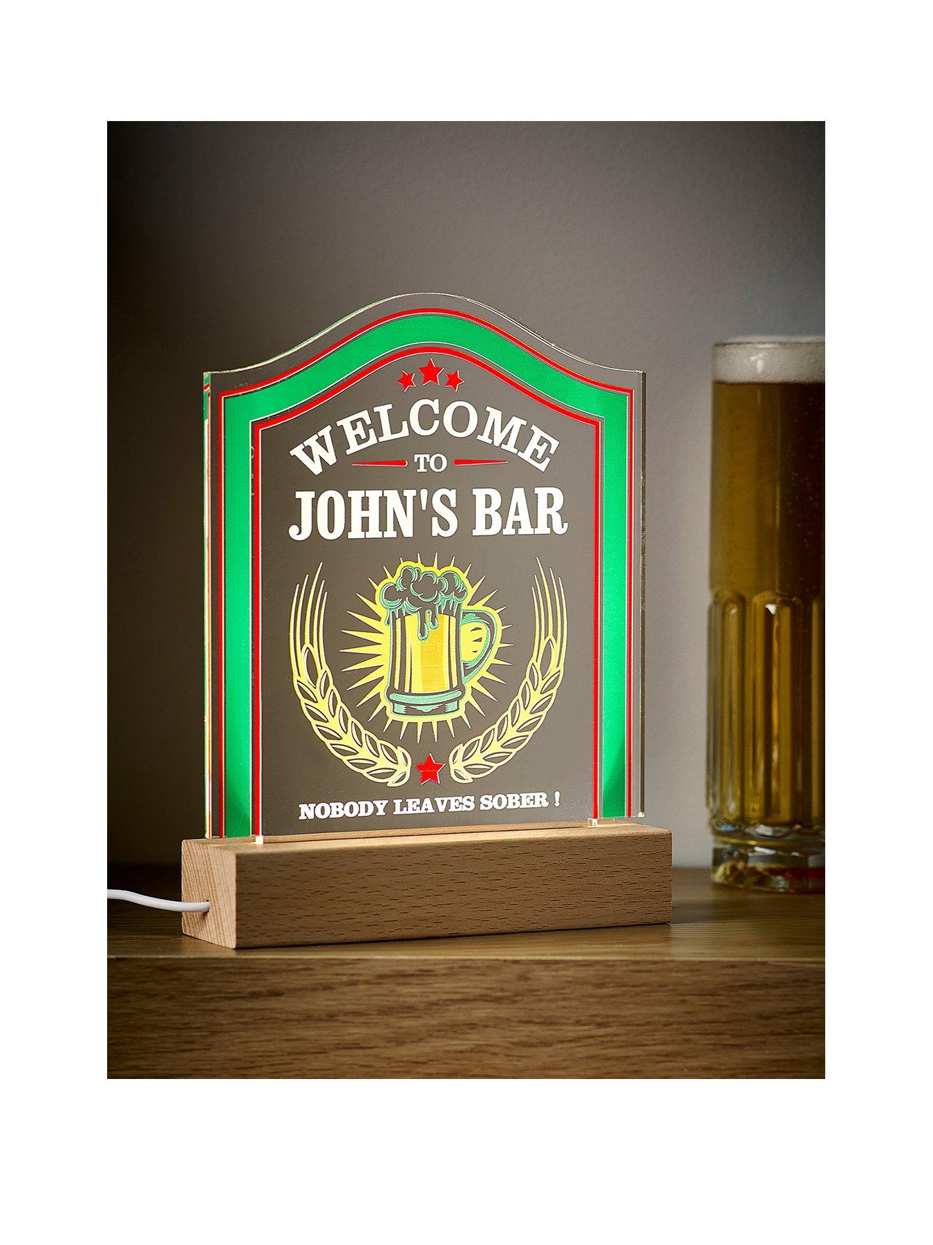 Product photograph of Love Abode Personalised Welcome Led Bar Sign from very.co.uk