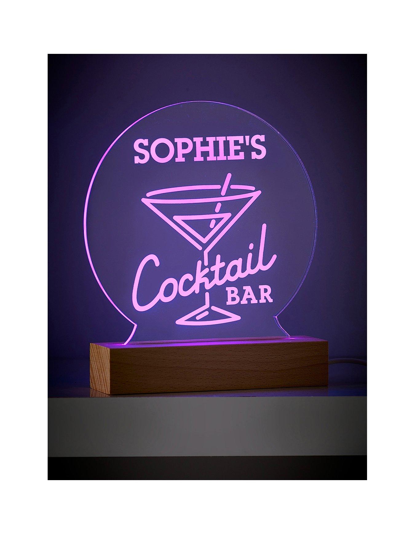 Product photograph of Love Abode Personalised Cocktail Bar Led Sign from very.co.uk