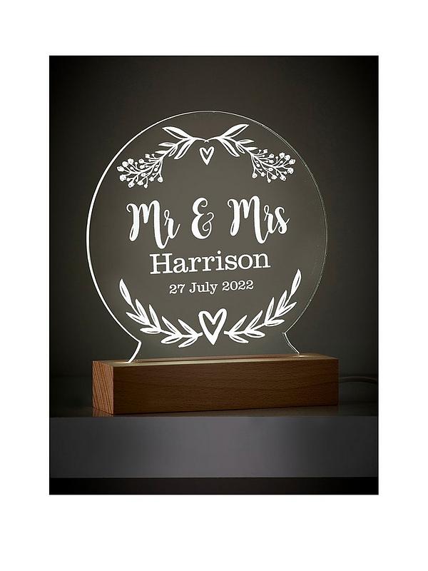 Image 1 of 2 of Love Abode Personalised Mr &amp; Mrs LED Sign