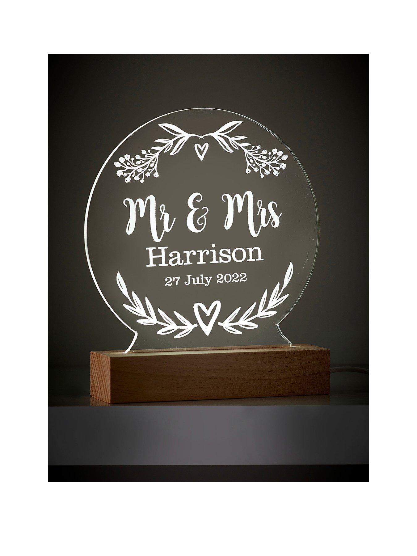 Love Abode Personalised Mr  &  Mrs LED Sign