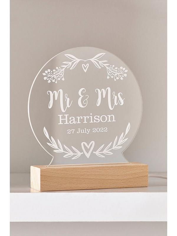 Image 2 of 2 of Love Abode Personalised Mr &amp; Mrs LED Sign