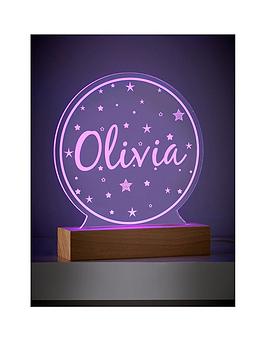 Product photograph of Love Abode Personalised Name Amp Stars Led Night Light from very.co.uk
