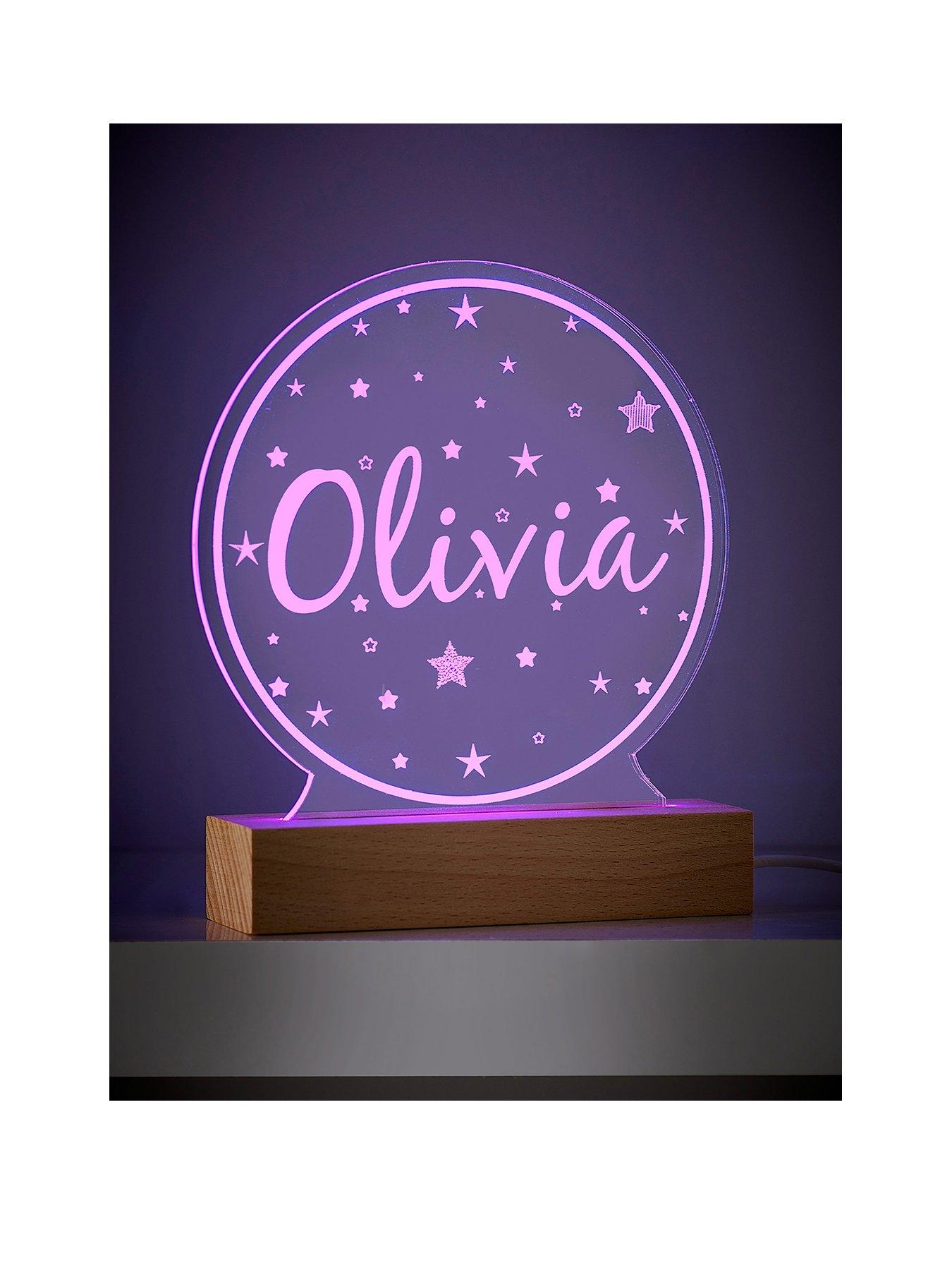 Image of Love Abode Personalised Name  &  Stars LED Night Light