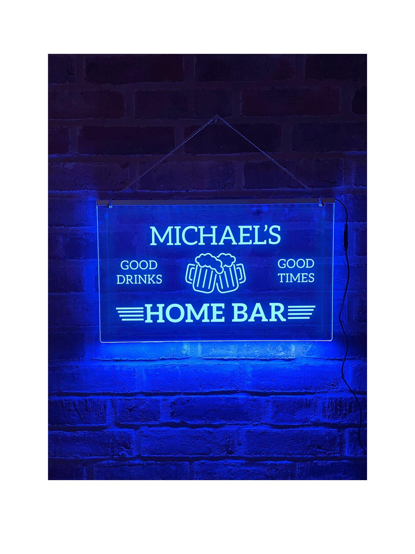 Product photograph of Love Abode Personalised Led Illuminated Bar Sign from very.co.uk