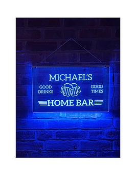 Product photograph of Love Abode Personalised Led Illuminated Bar Sign from very.co.uk