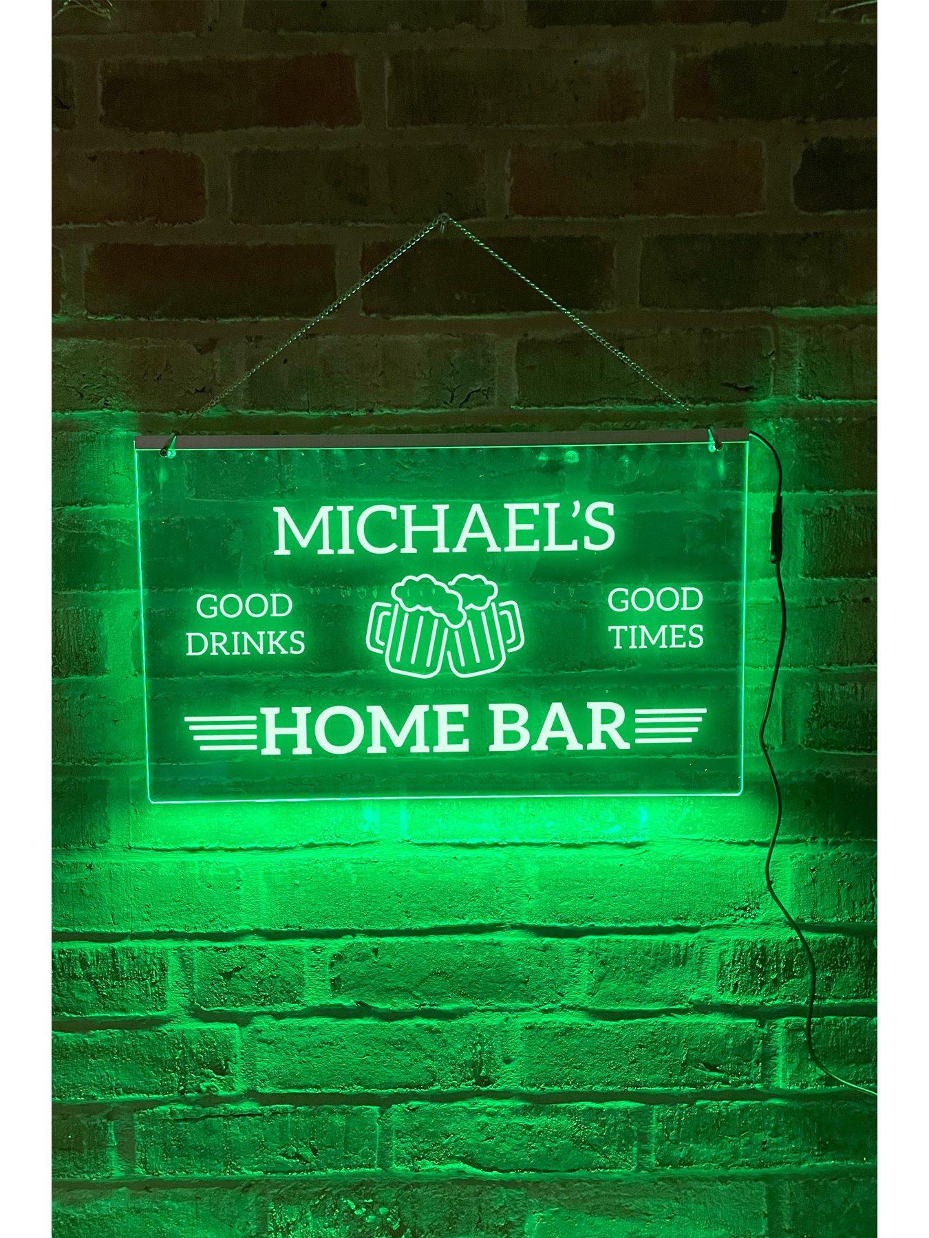 Personalized led deals bar signs