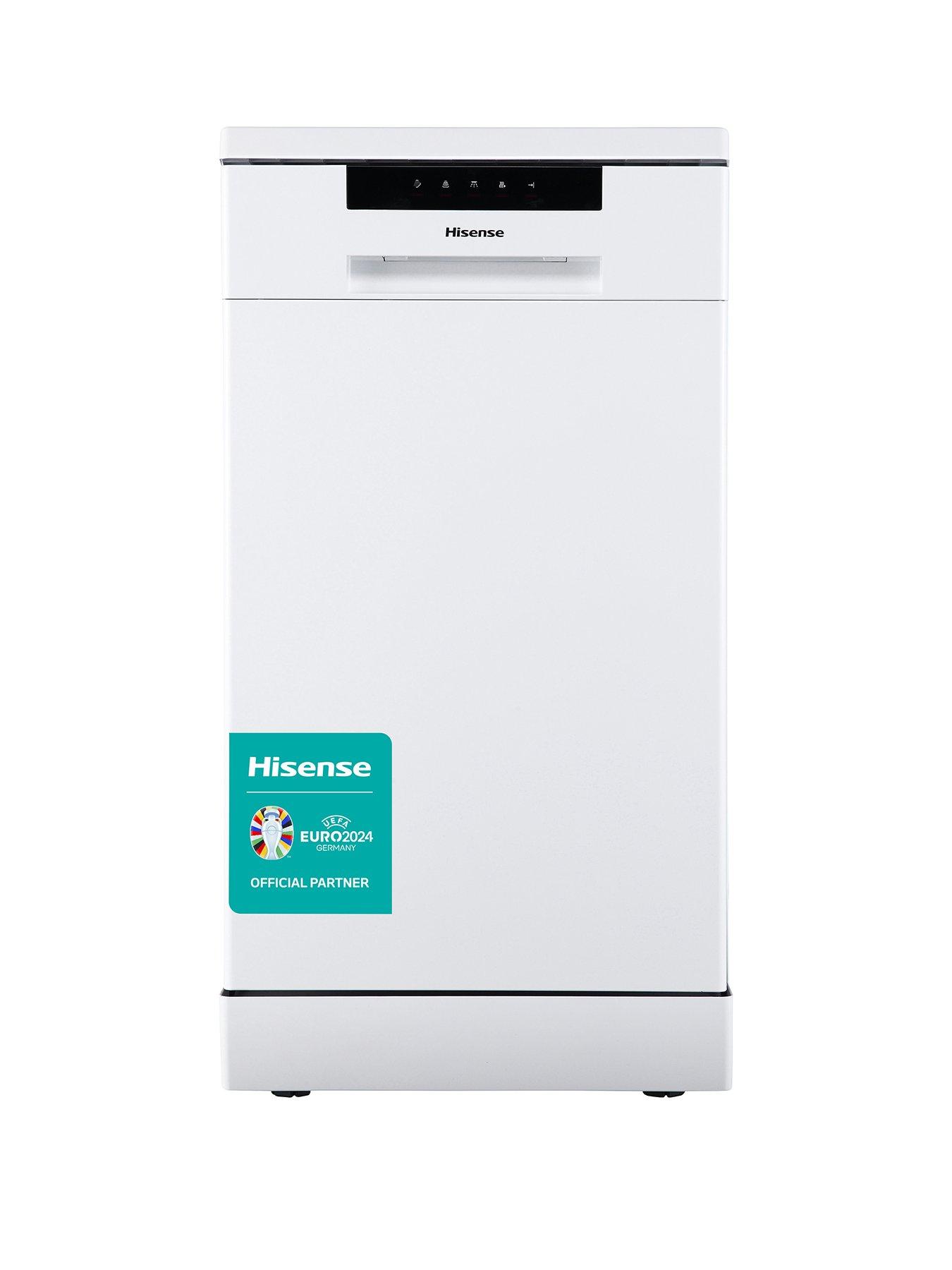 Product photograph of Hisense Hs523e15wuk Slimline 30 Minute Quick Wash 10 Place Dishwasher - White from very.co.uk