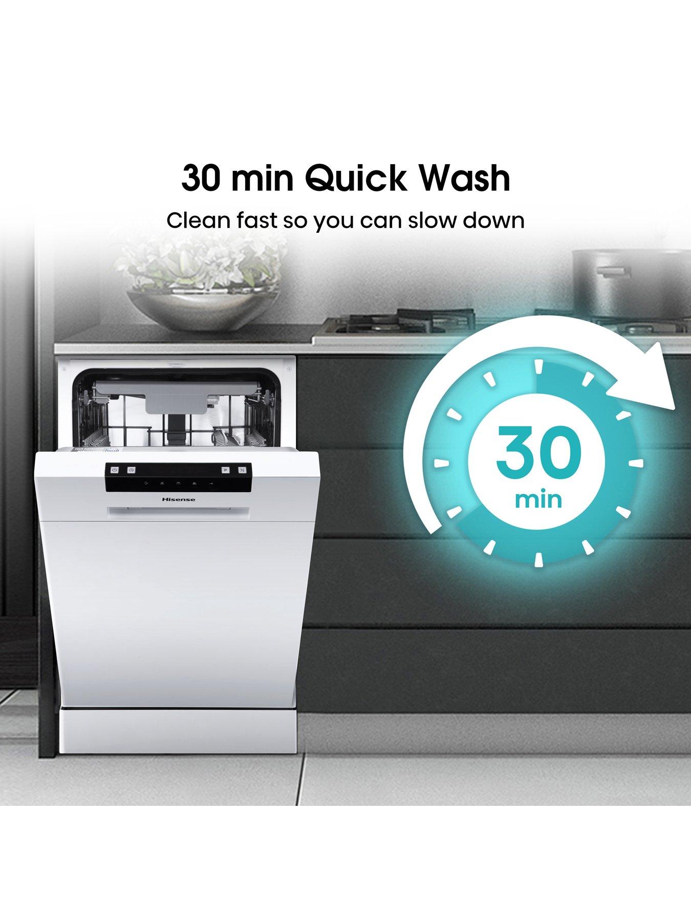 Image 3 of 7 of Hisense HS523E15WUK Slimline 30 Minute Quick Wash, 10 Place Dishwasher - White