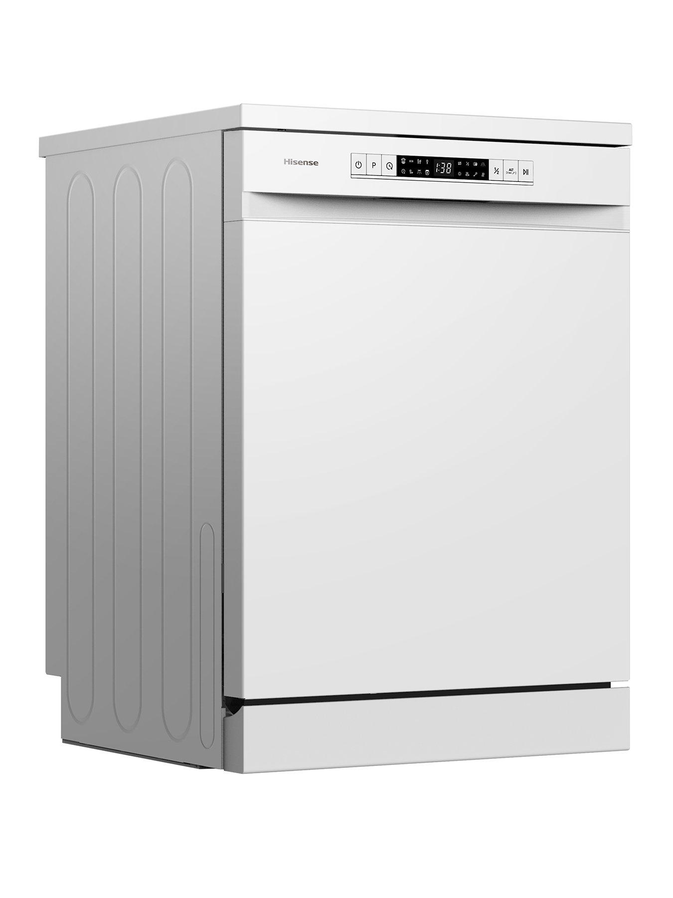 Product photograph of Hisense Hs622e90wuk 13-place Freestanding Dishwasher - White from very.co.uk