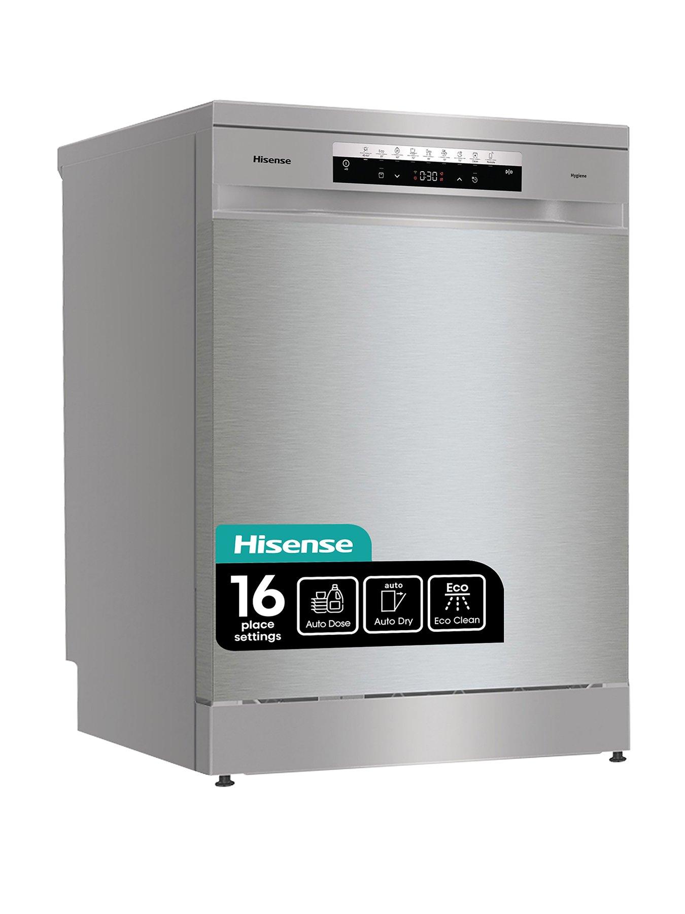 Hisense HS693C60XADUK Freestanding 16-Place Dishwasher with WiFi  &  Auto Dose - Silver