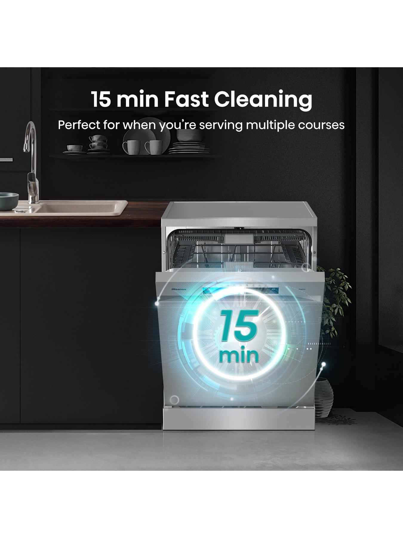 Image 3 of 8 of Hisense HS693C60XADUK Freestanding 16-Place Dishwasher with WiFi&nbsp;&amp; Auto Dose - Silver