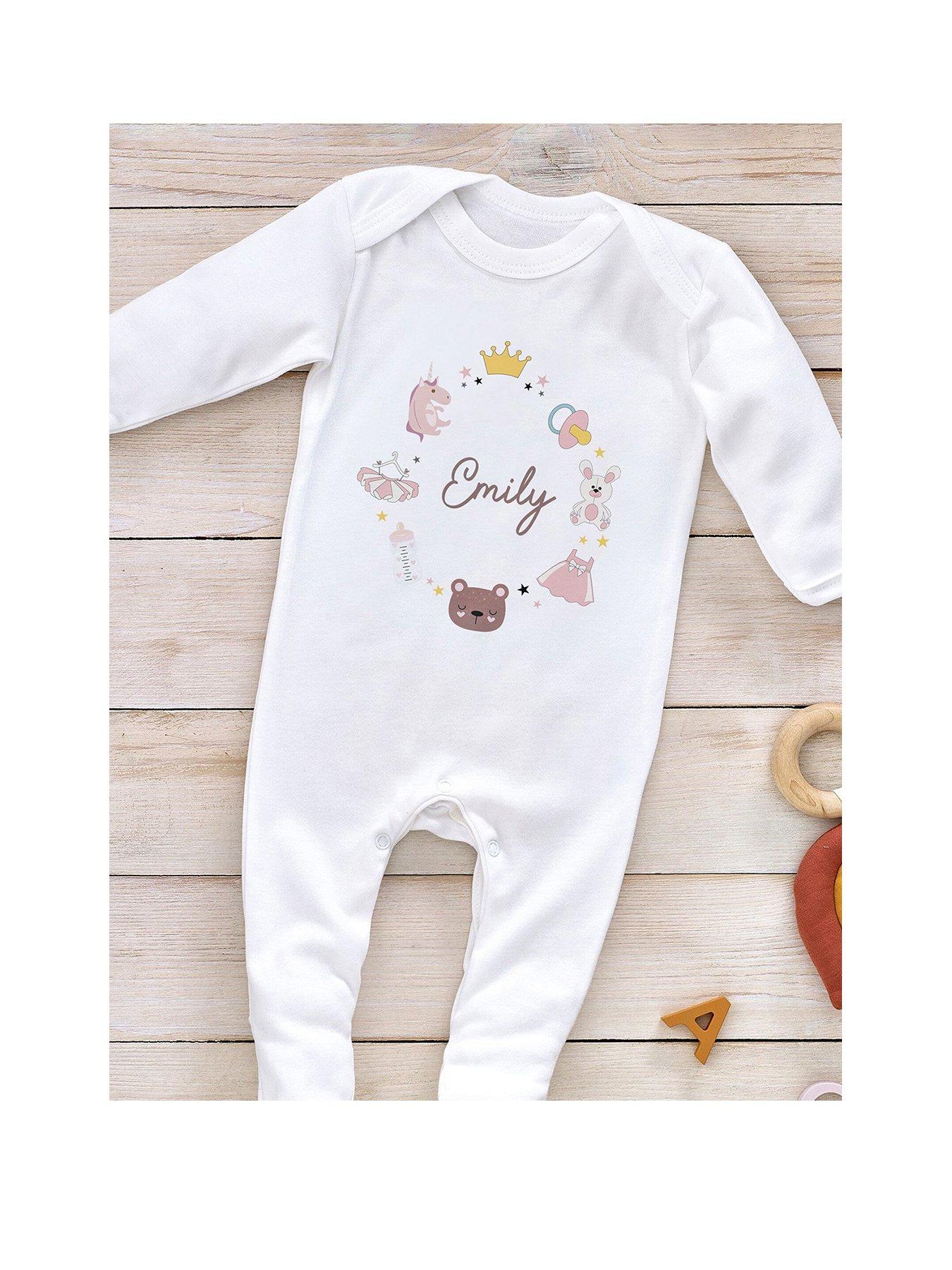 Product photograph of Love Abode Personalised Princess Sleepsuit from very.co.uk