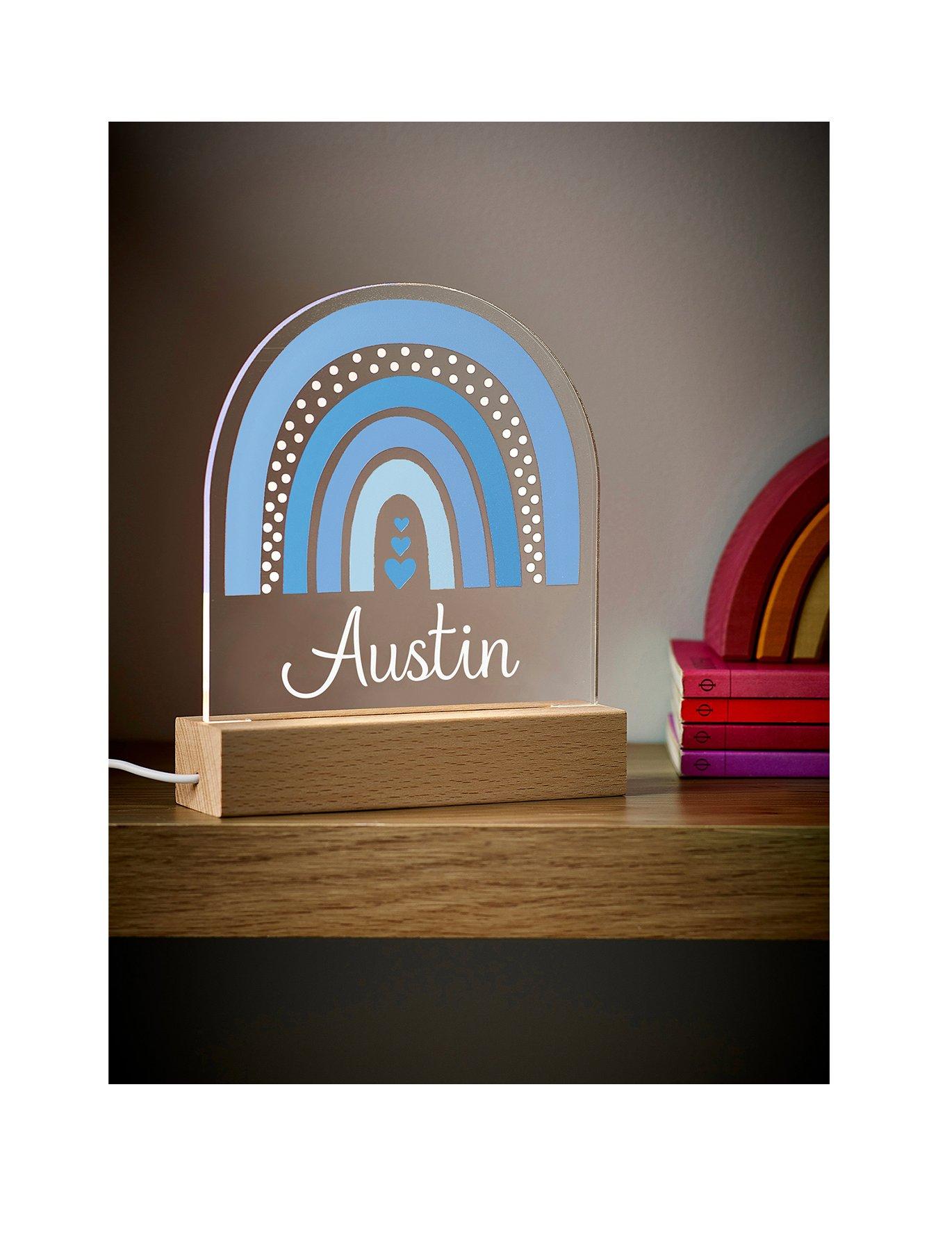 Product photograph of Love Abode Personalised Rainbow Led Night Light from very.co.uk
