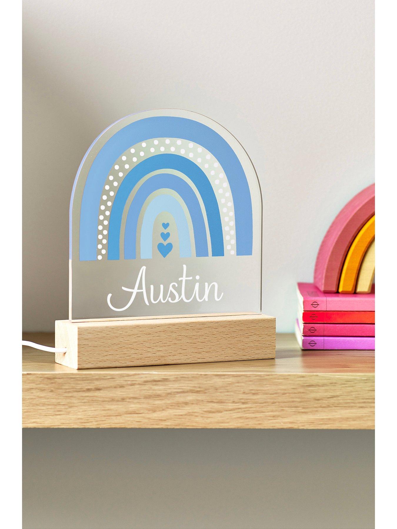  image of love-abode-personalised-rainbow-led-night-light