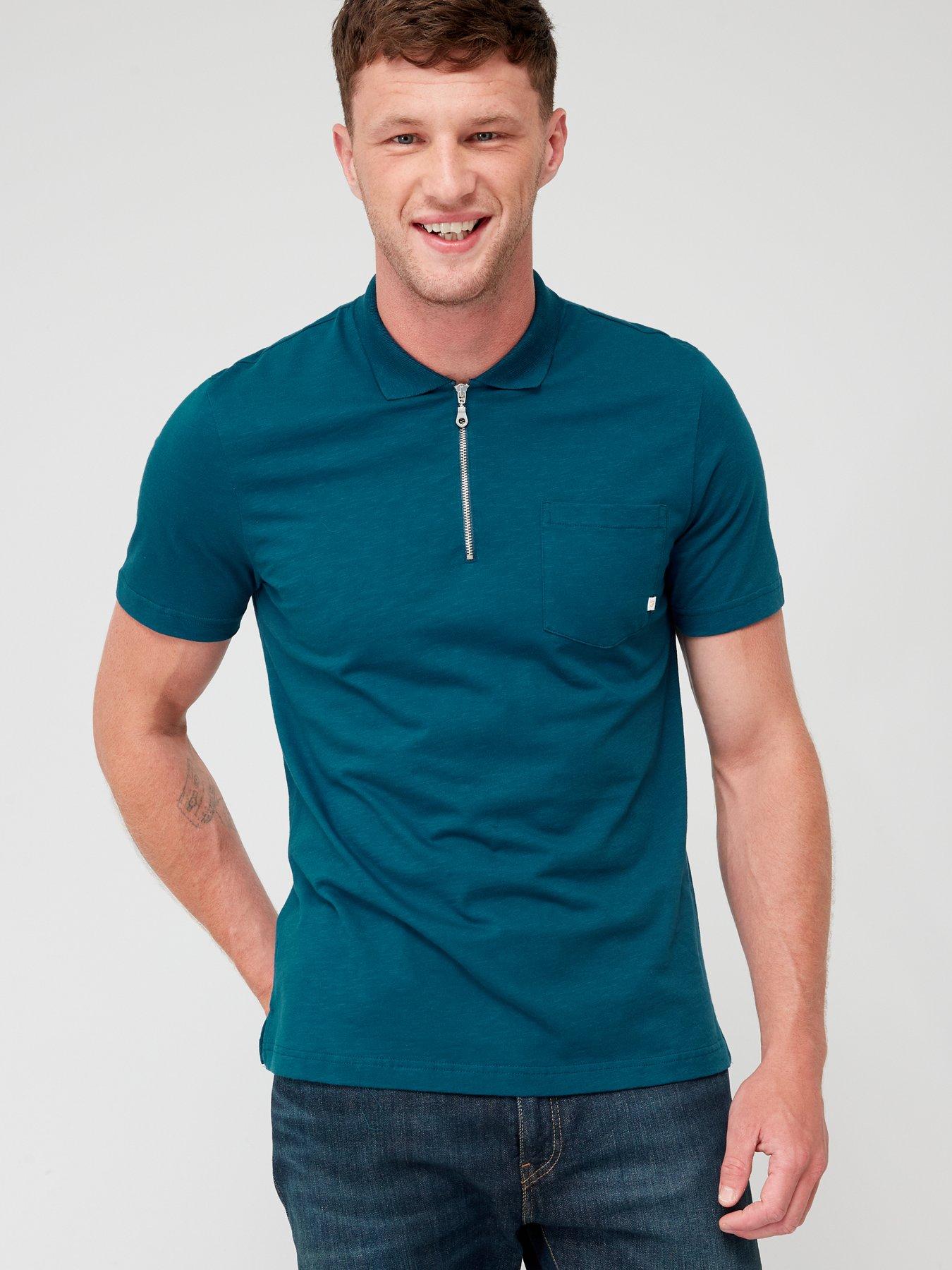Farah Chancery Zip Polo Shirt Blue Very