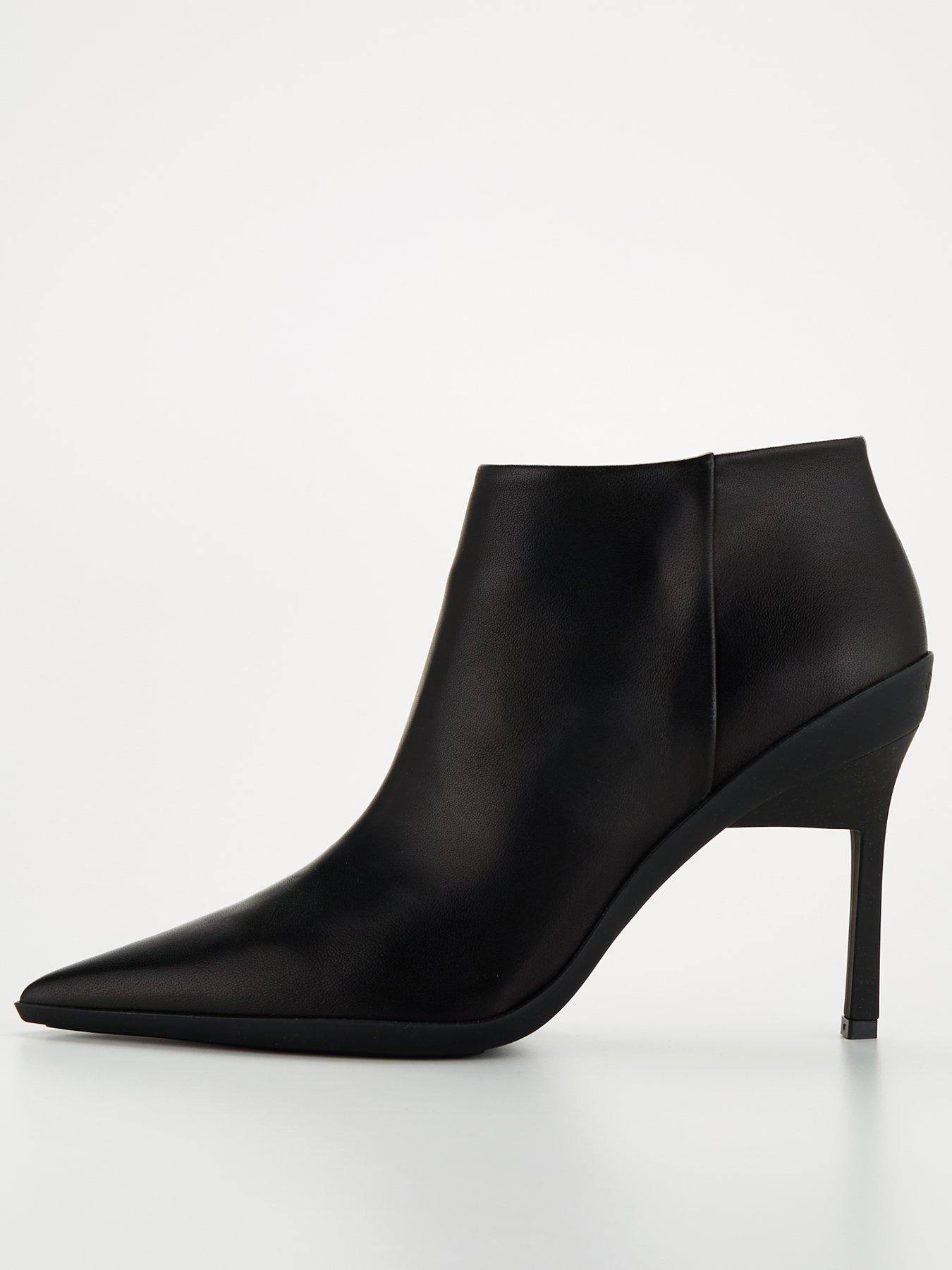 Black leather stiletto 2024 ankle boots uk