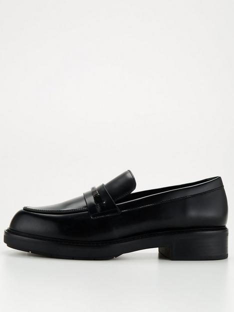 calvin-klein-leather-rubber-sole-leather-loafer-black