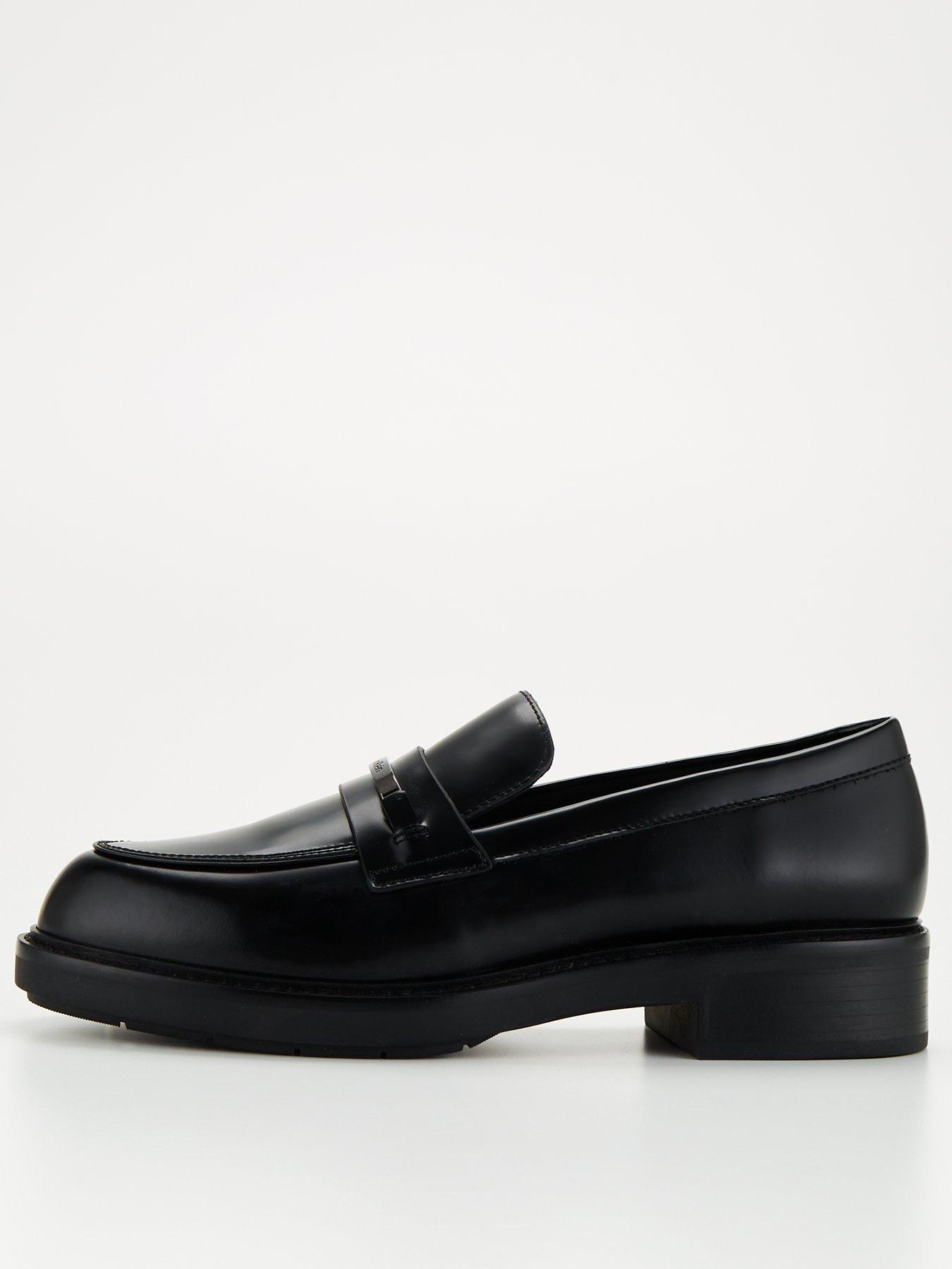 Leather Rubber Sole Leather Loafer Black