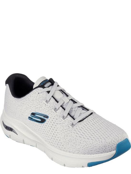 back image of skechers-air-cooled-arch-fit-vegan-trainer-white