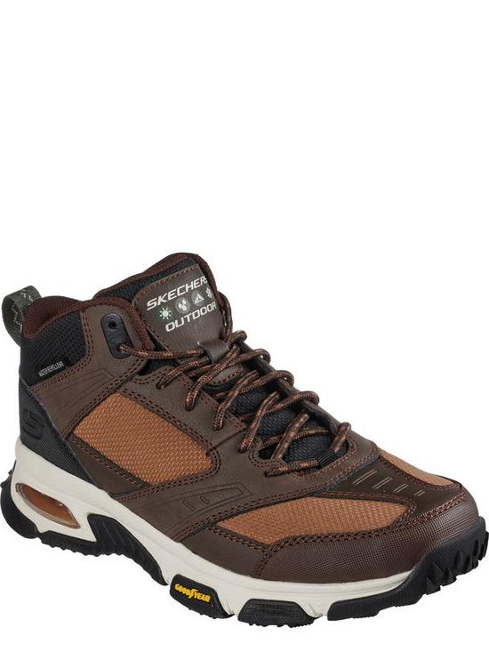 back image of skechers-goodyear-rubber-high-top-leather-overlay-lace-up-memory-foam-walking-boot