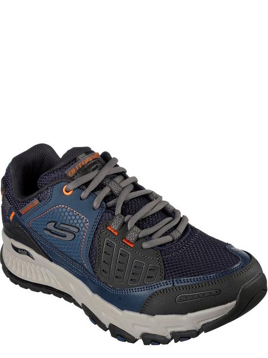 back image of skechers-arch-fit-leather-overlay-lace-up-outdoor-shoe-walking-shoe