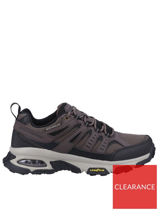 front image of skechers-goodyear-lace-up-outdoor-sneaker-air-cooled-memory-foam-walking-shoe