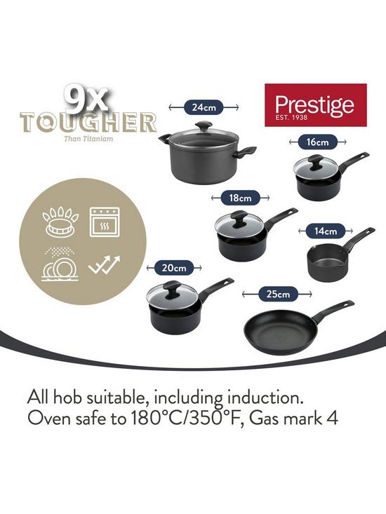 stillFront image of prestige-9x-tougher-easy-release-non-stick-induction-6-piece-saucepan-frying-pan-and-stock-pot-6-piece-set