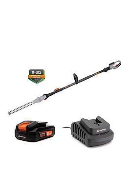 Product photograph of Daewoo U-force Series Battery Operated Long Handle Hedge Trimmer 2mah Battery Amp Charger Included from very.co.uk