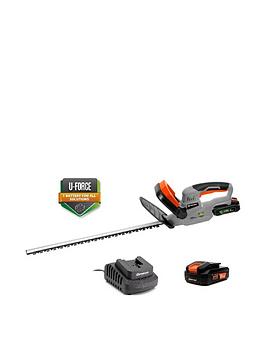 Product photograph of Daewoo U-force Series Battery Operated Cordless Hedge Trimmer 2mah Battery Amp Charger Included from very.co.uk