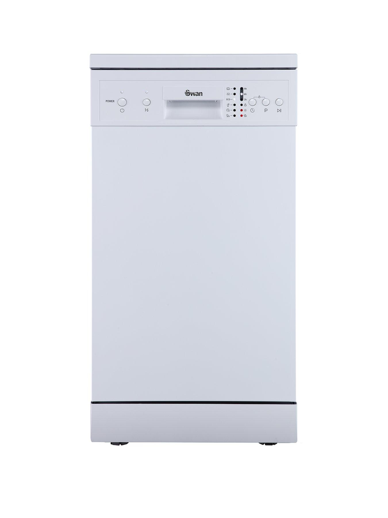 Product photograph of Swan Sdw751140w 9-place Slimline Dishwasher - White from very.co.uk