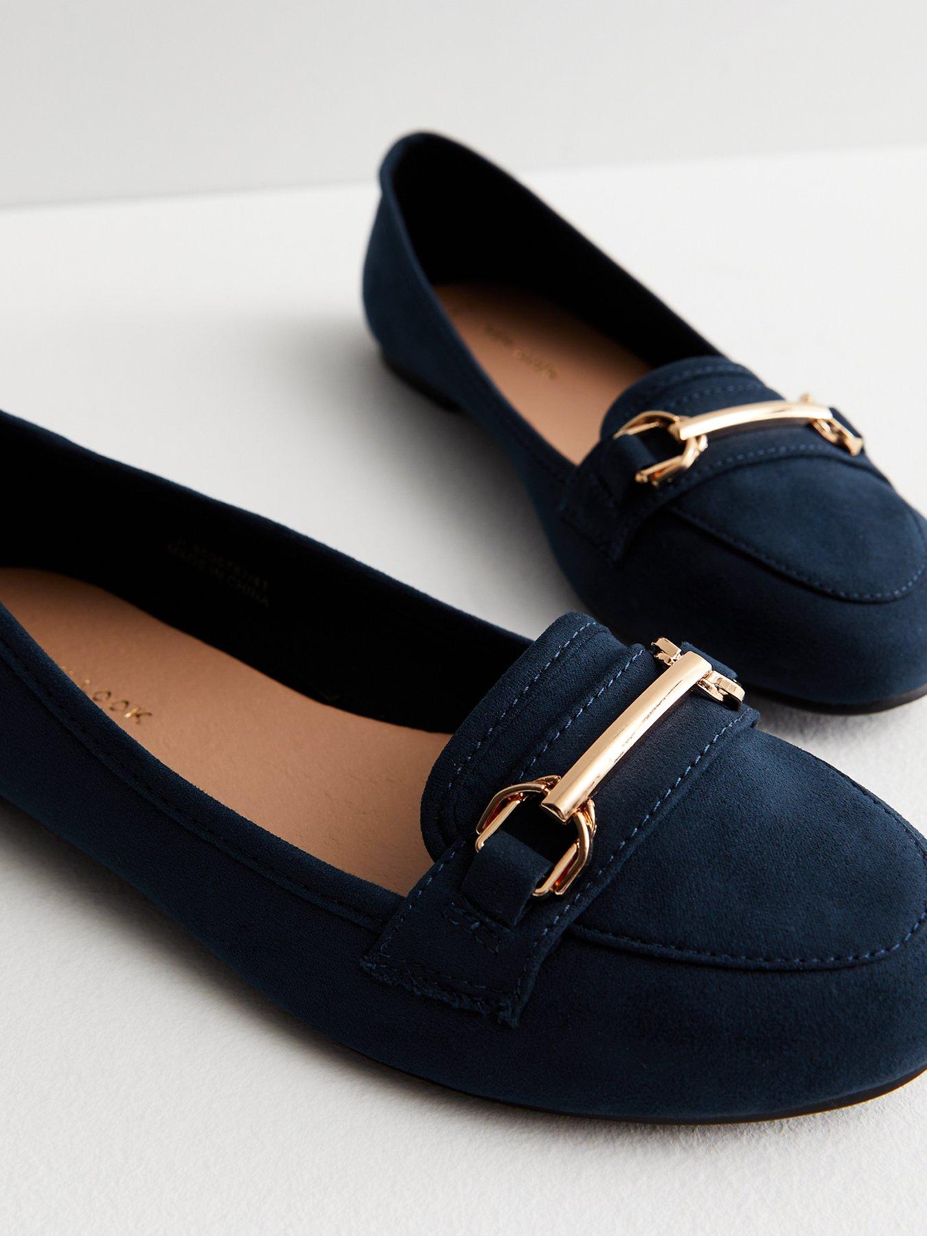 Navy deals loafers women