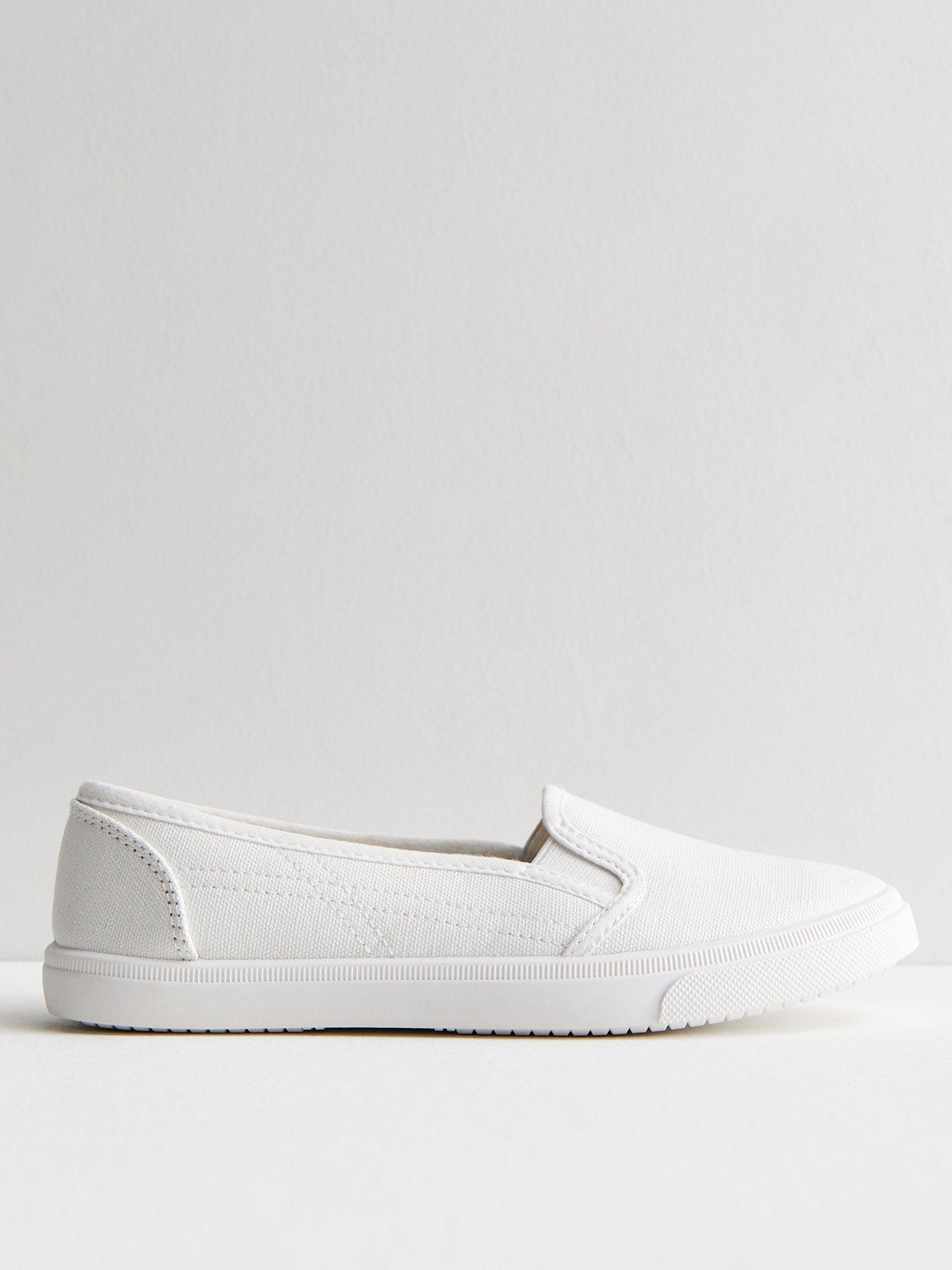 New Look White Perforated Slip On Trainers very