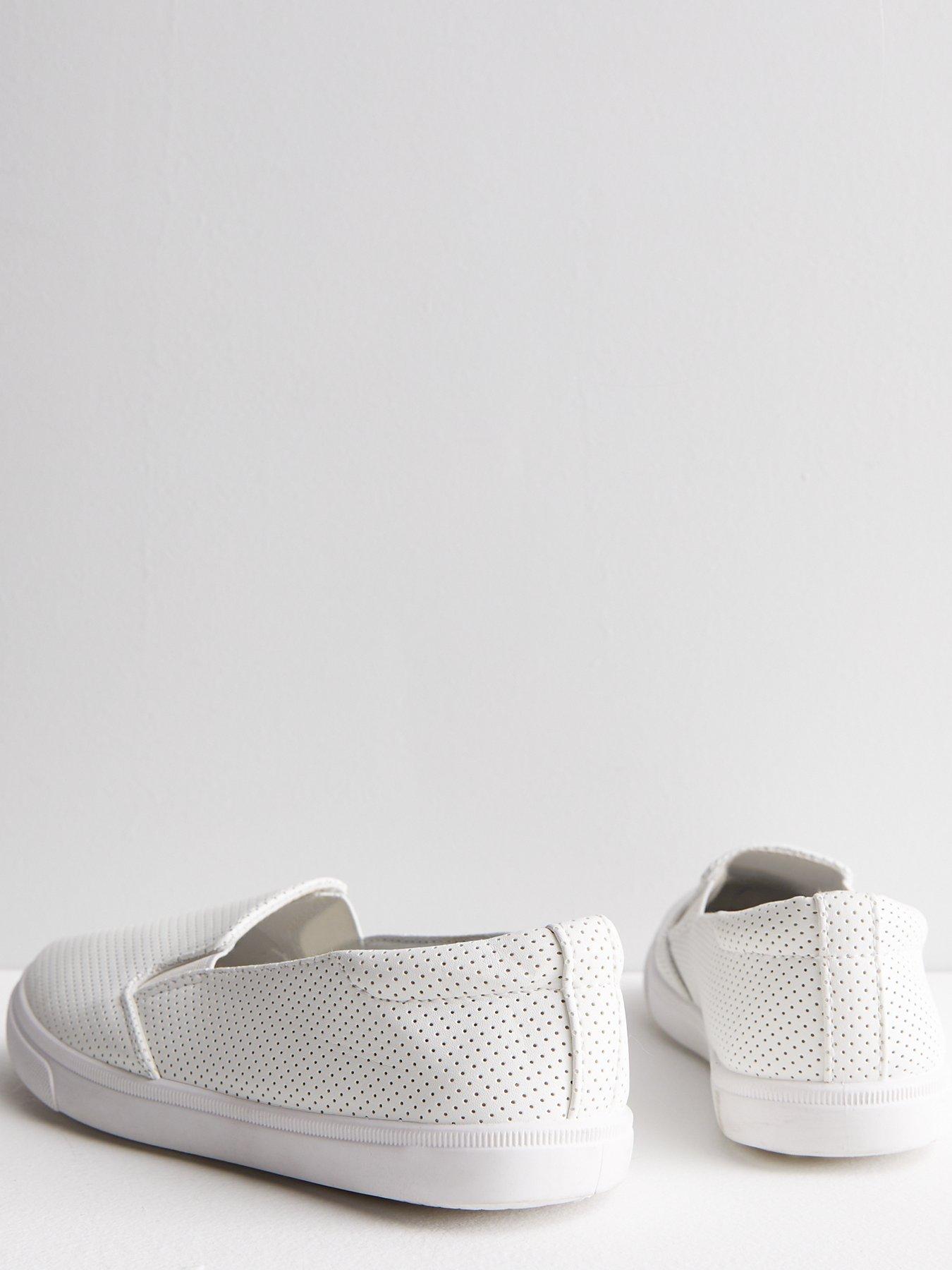 White perforated sale slip on sneakers