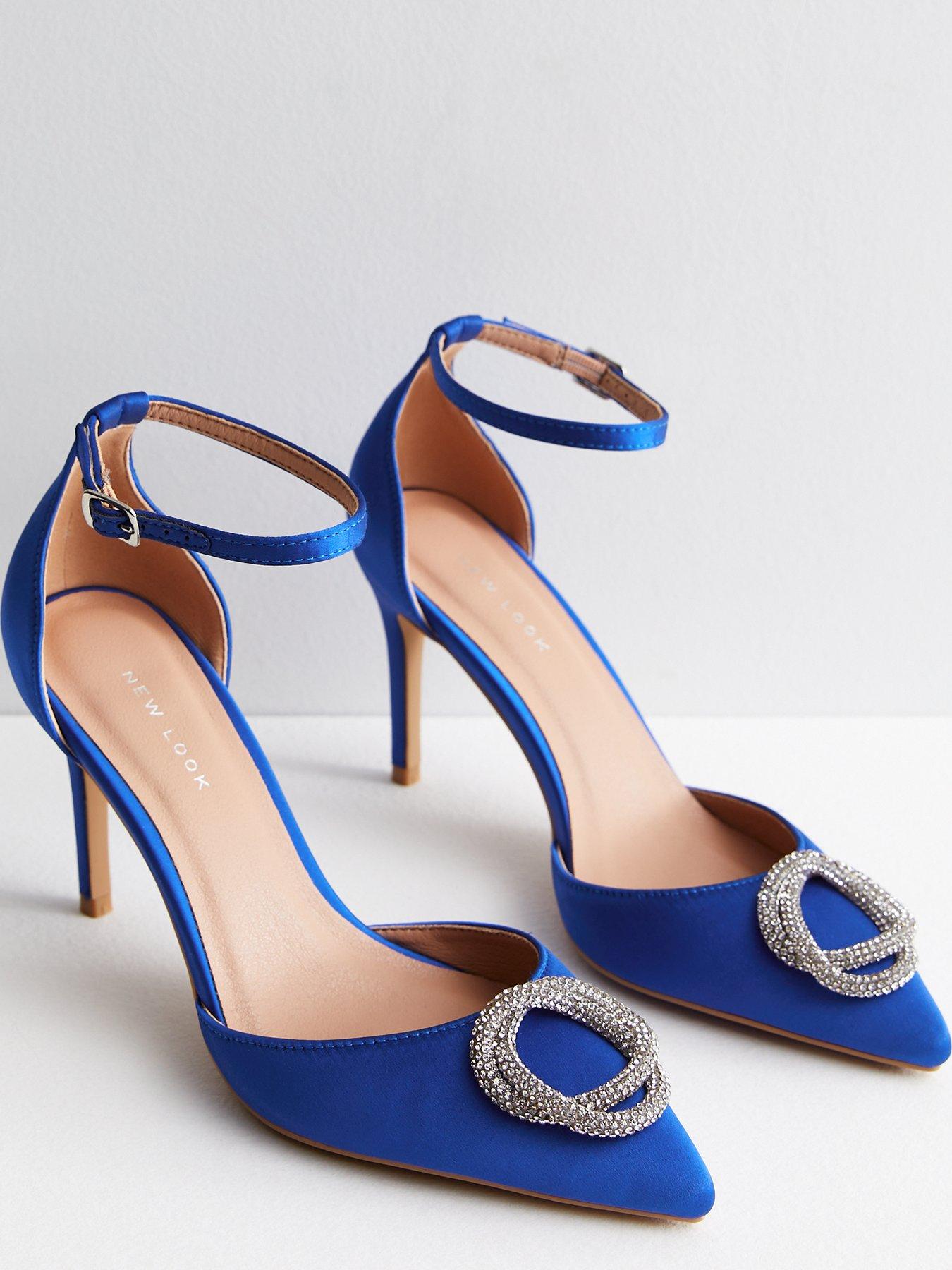 Satin hot sale blue heels