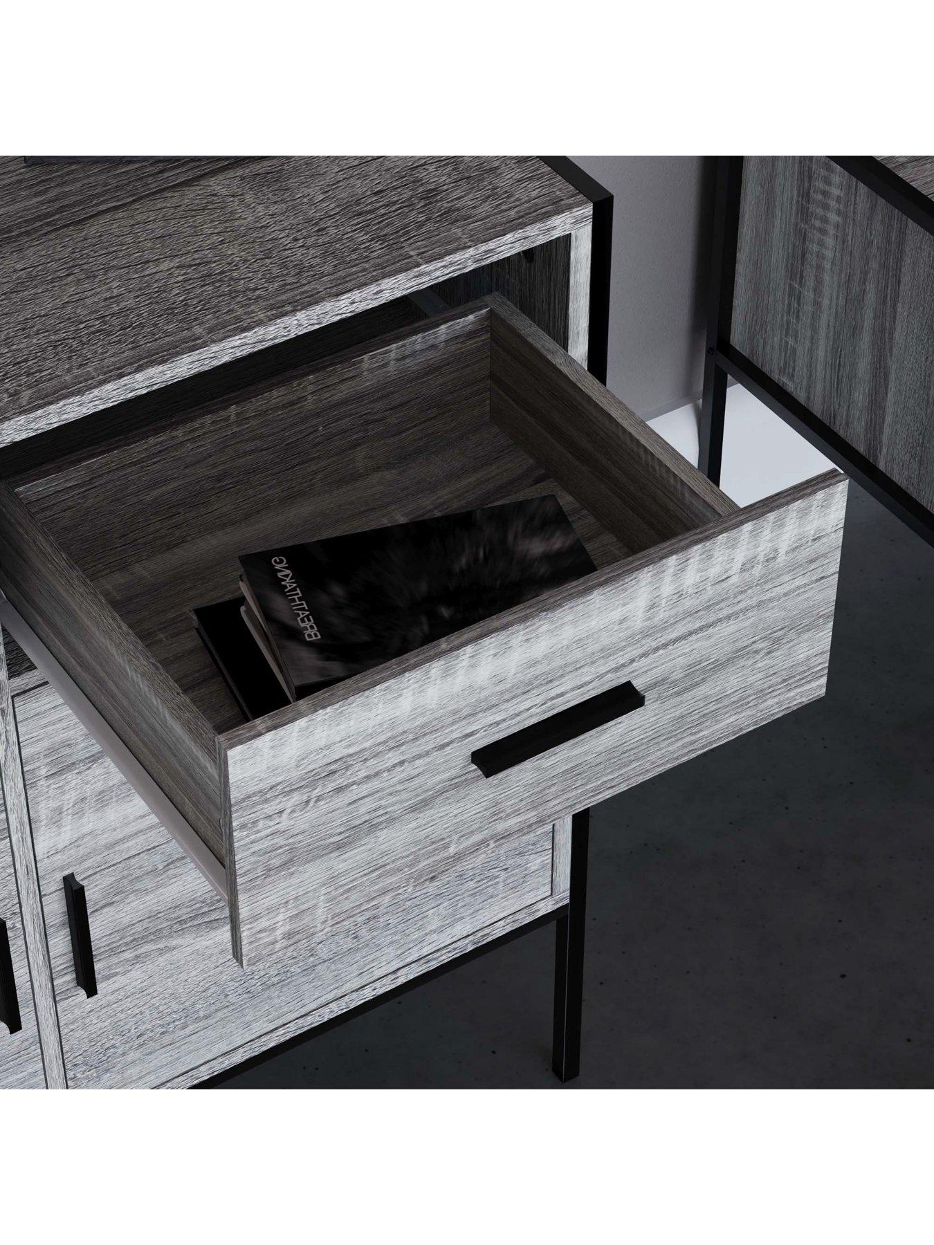 Image 4 of 5 of Vida Designs Brooklyn 2 Door,&nbsp;2 Drawer Sideboard - Grey Oak