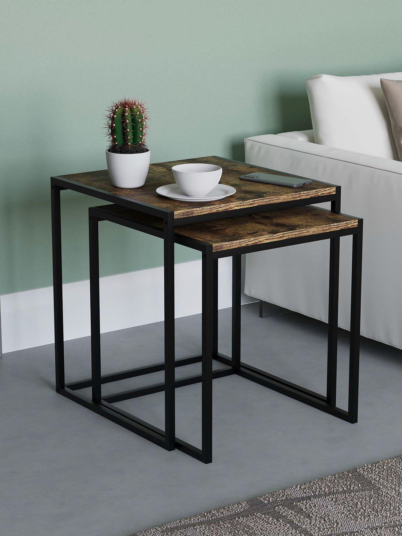 undefined Brooklyn Nest of 2 Tables - Dark Oak
