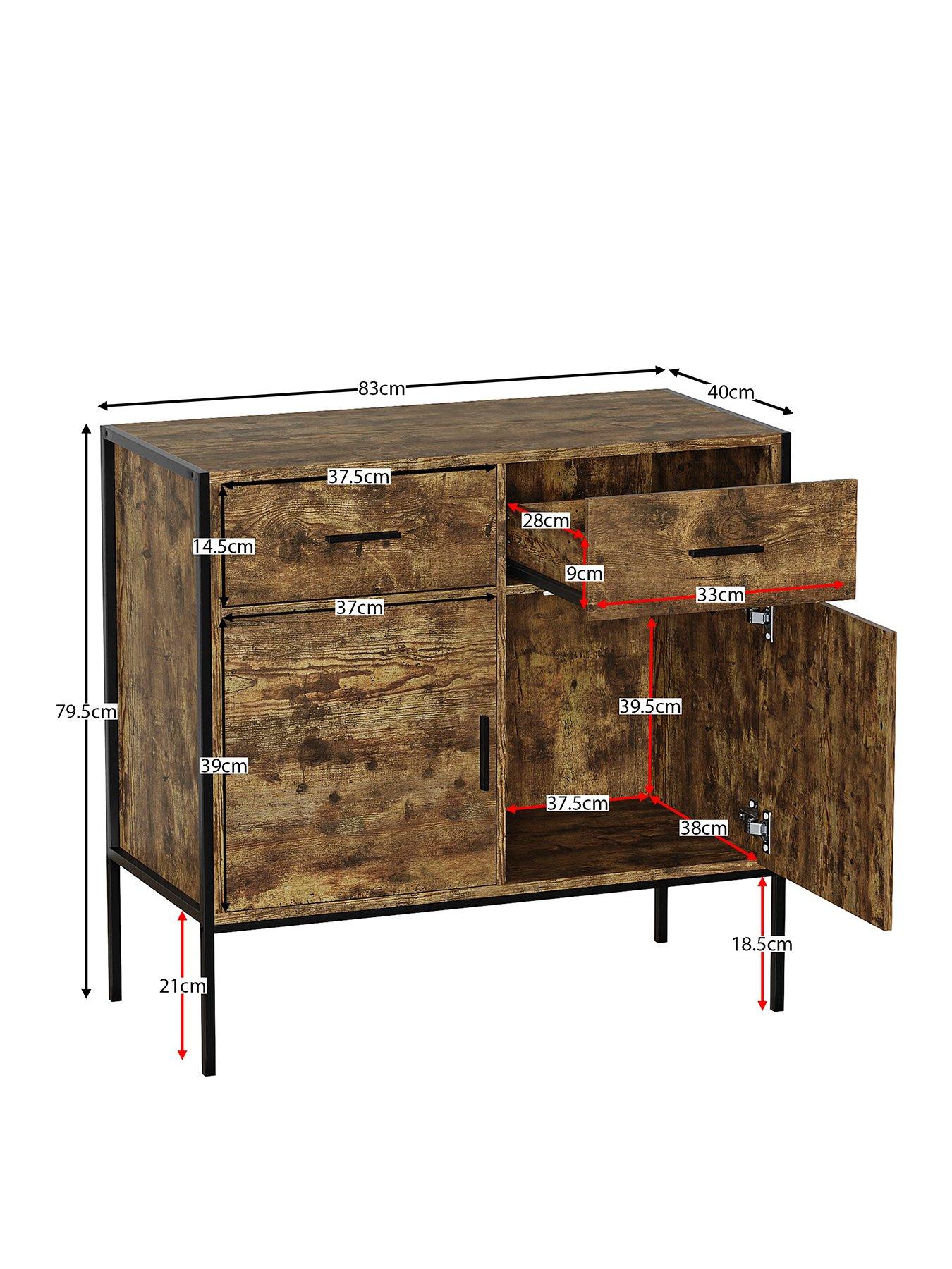 Image 2 of 6 of Vida Designs Brooklyn 2 Door, 2 Drawer Sideboard - Dark Oak