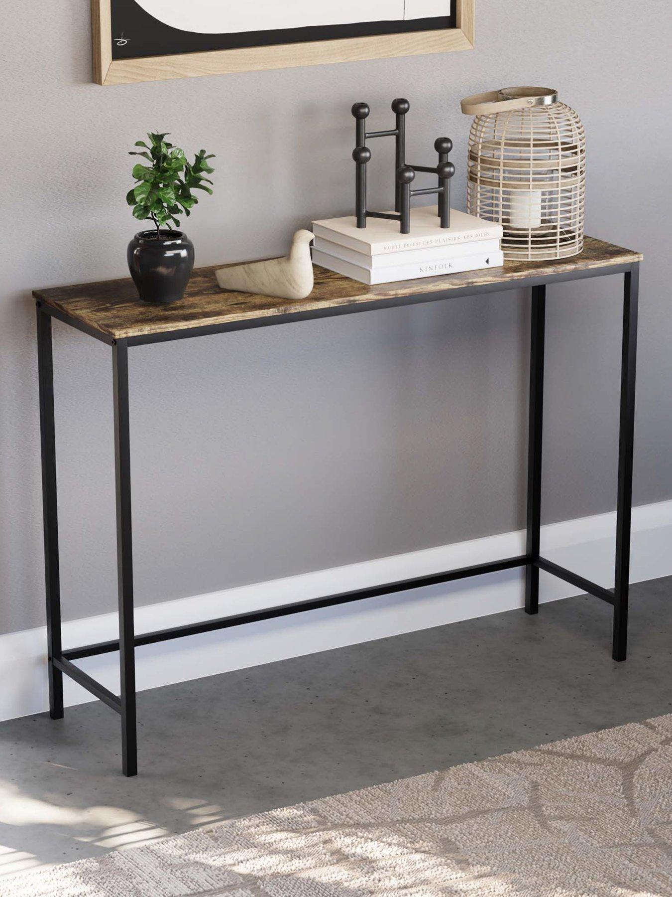 Product photograph of Vida Designs Brooklyn Console Table - Dark Oak from very.co.uk