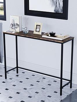 Product photograph of Vida Designs Brooklyn Console Table - Dark Oak from very.co.uk