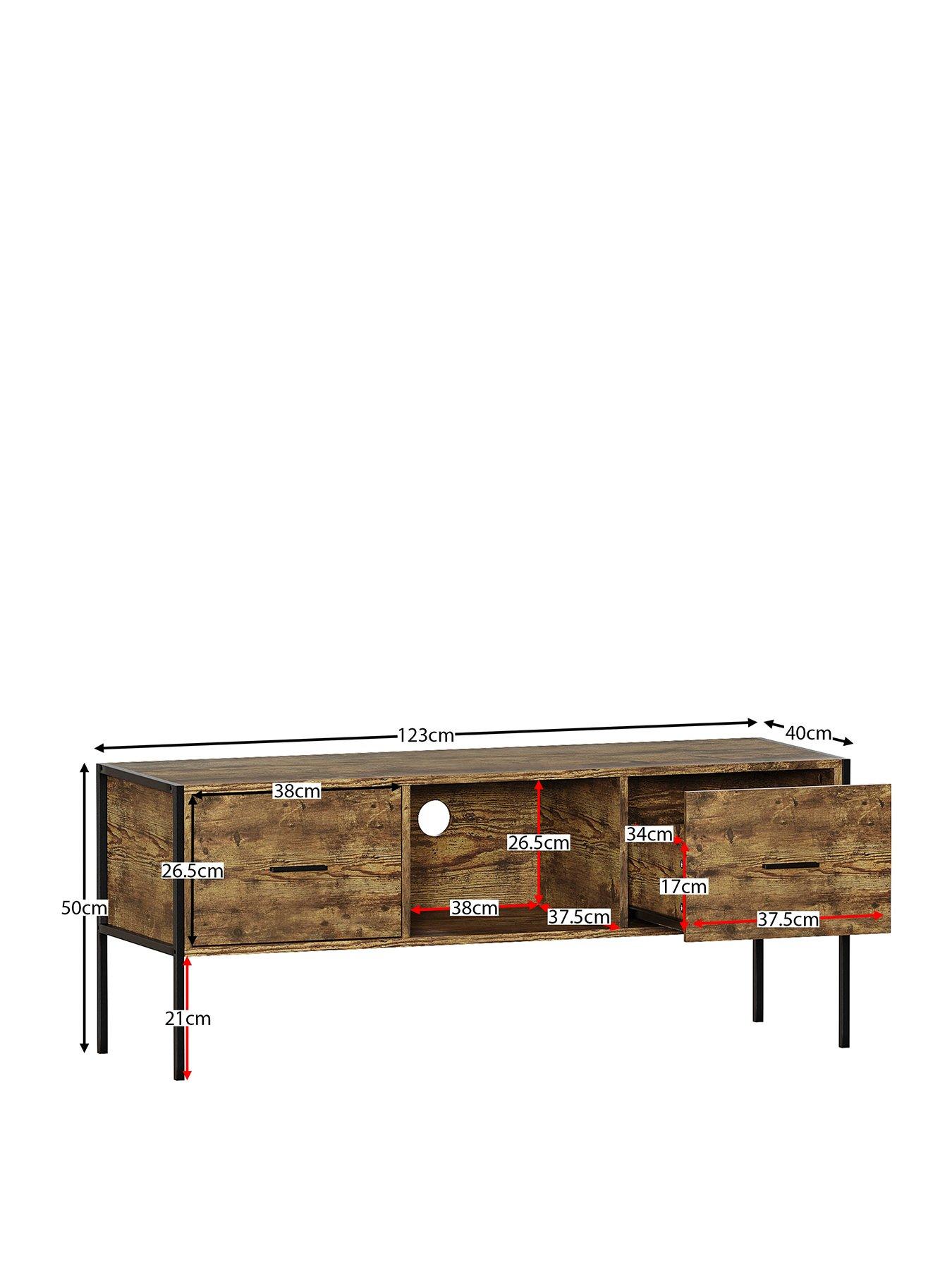 Image 2 of 6 of Vida Designs Brooklyn 2 Drawer TV&nbsp;Unit - fits up&nbsp;to 50/60 inch TV - Dark Oak