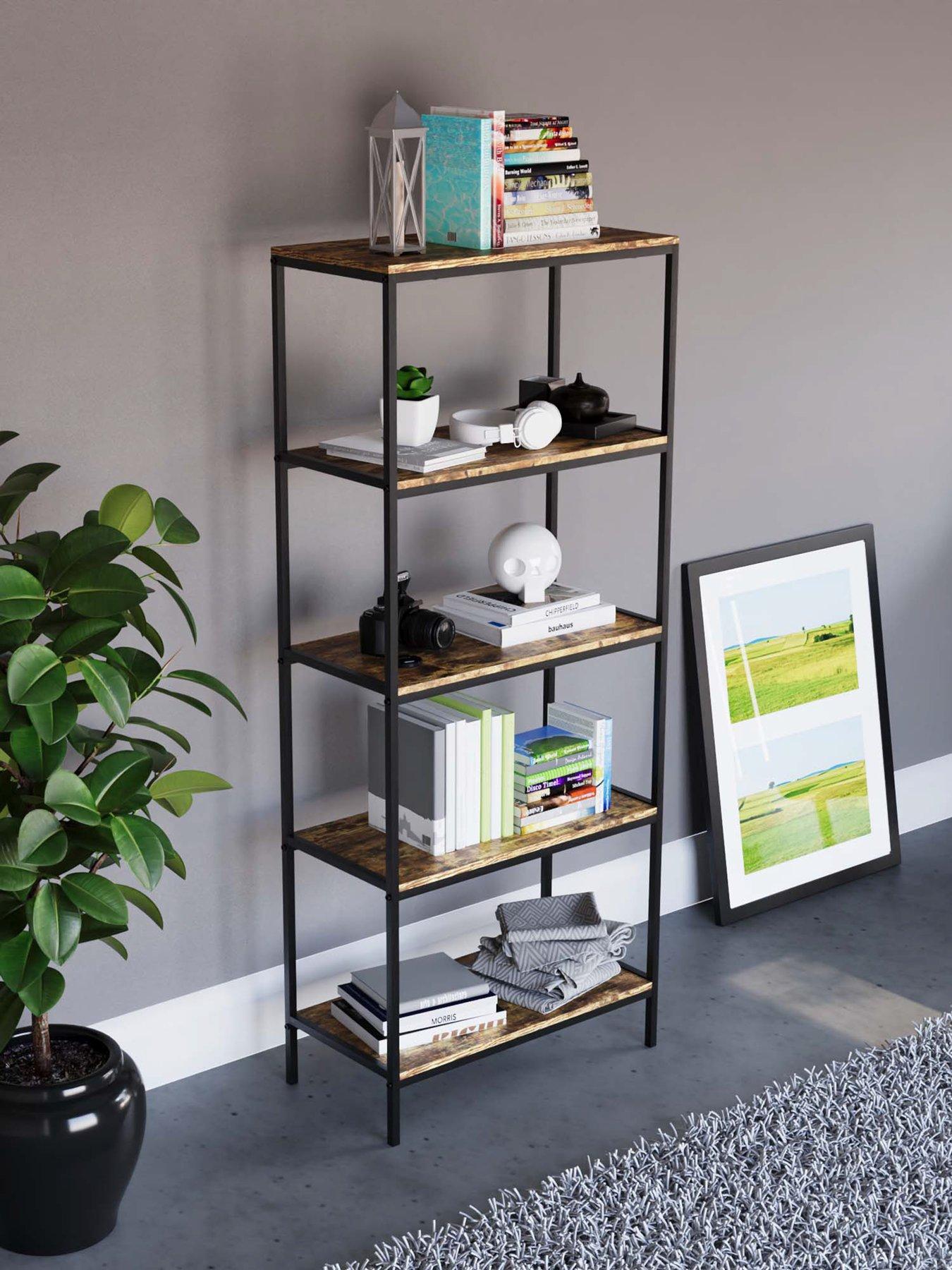 Image 1 of 6 of Vida Designs Brooklyn 5 Tier Bookcase - Dark Oak