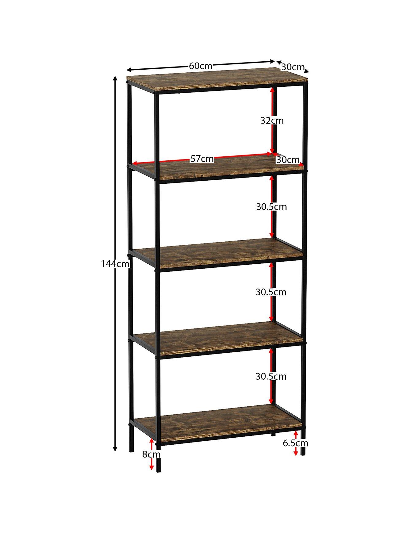 Image 2 of 6 of Vida Designs Brooklyn 5 Tier Bookcase - Dark Oak