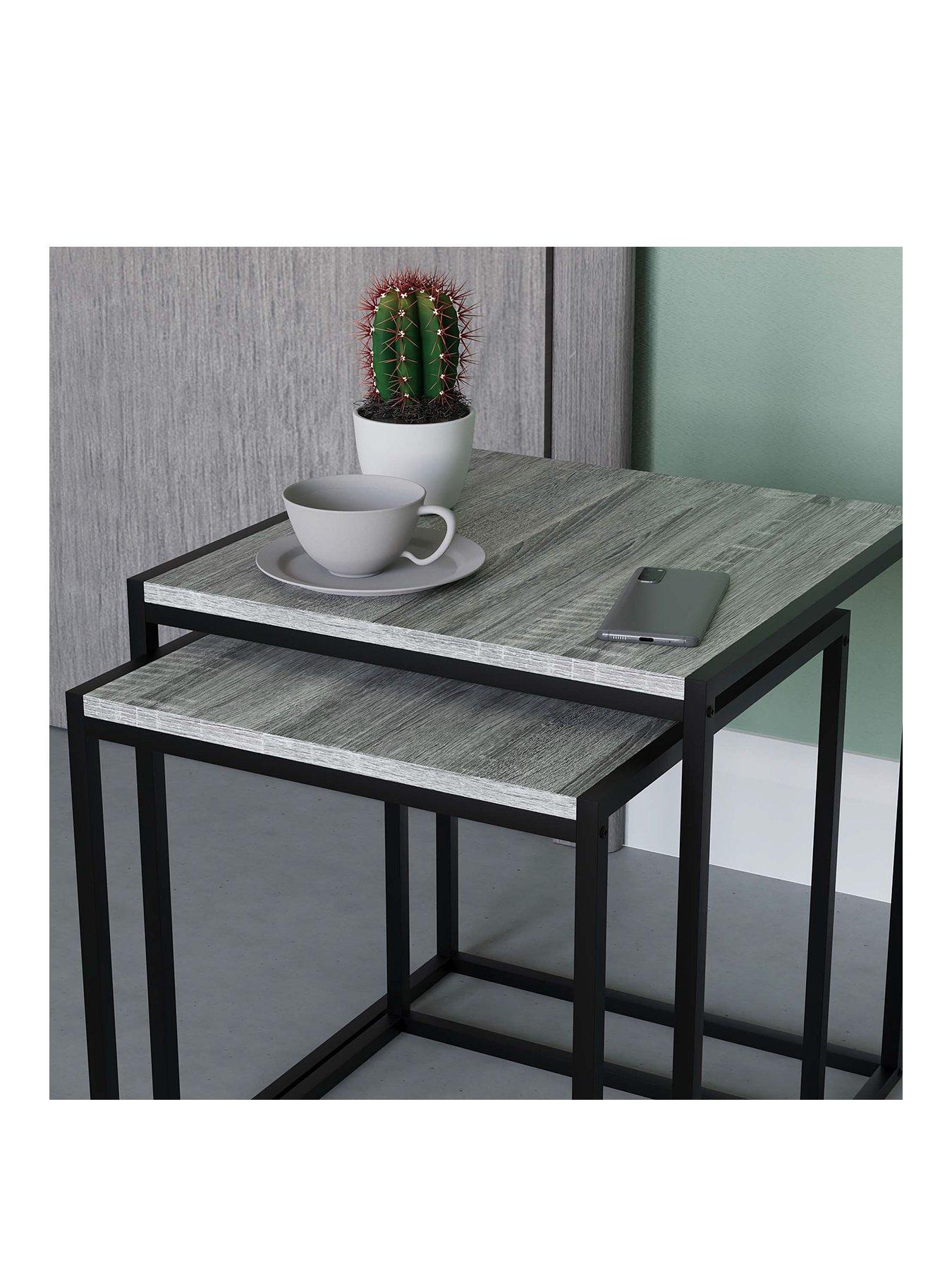 Image 3 of 6 of Vida Designs Brooklyn Nest of 2 Tables - Grey Oak