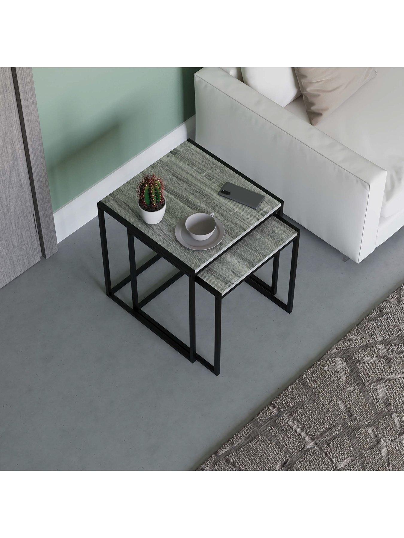 Image 5 of 6 of Vida Designs Brooklyn Nest of 2 Tables - Grey Oak