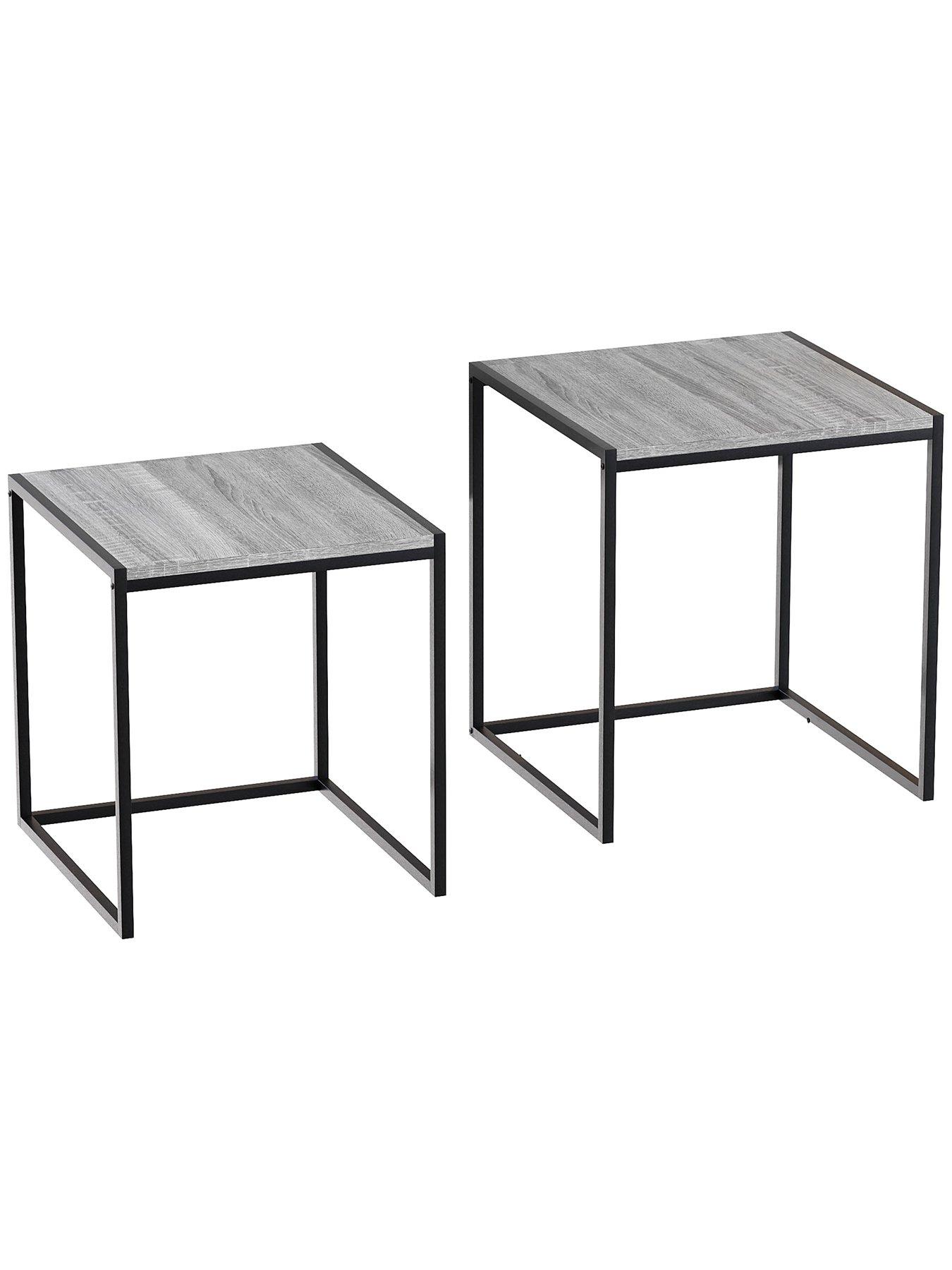 Image 6 of 6 of Vida Designs Brooklyn Nest of 2 Tables - Grey Oak